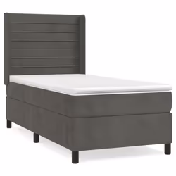 Giroletto a Molle con Materasso Grigio Scuro 90x200 cm Vellutocod mxl 74737 - Vista aggiuntiva 2