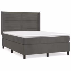 Giroletto a Molle con Materasso Grigio Scuro 140x190 cm Vellutocod mxl 122657 - Vista aggiuntiva 2
