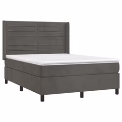 Giroletto a Molle con Materasso Grigio Scuro 140x190 cm Vellutocod mxl 122657 - Vista aggiuntiva 3