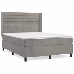 Giroletto a Molle con Materasso Grigio Chiaro 140x200cm Vellutocod mxl 122663 - Vista aggiuntiva 2