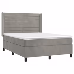 Giroletto a Molle con Materasso Grigio Chiaro 140x200cm Vellutocod mxl 122663 - Vista aggiuntiva 3