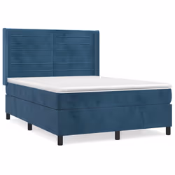 Giroletto a Molle con Materasso Blu Scuro 140x200 cm in Vellutocod mxl 74742 - Vista aggiuntiva 2