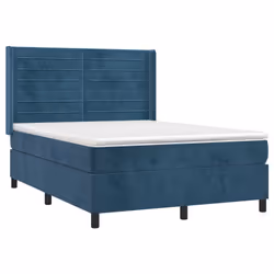 Giroletto a Molle con Materasso Blu Scuro 140x200 cm in Vellutocod mxl 74742 - Vista aggiuntiva 3