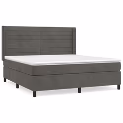 Giroletto a Molle con Materasso Grigio Scuro 160x200 cm Vellutocod mxl 122659 - Vista aggiuntiva 2