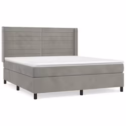 Giroletto a Molle con Materasso Grigio Chiaro 180x200cm Vellutocod mxl 74739 - Vista aggiuntiva 2
