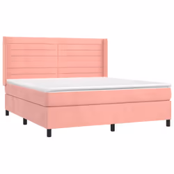 Giroletto a Molle con Materasso Rosa 180x200 cm in Vellutocod mxl 74743 - Vista aggiuntiva 3
