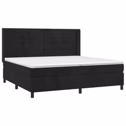 vidaXL Giroletto a Molle con Materasso Nero 200x200 cm in Velluto - Vista aggiuntiva 3