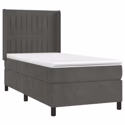 Giroletto a Molle con Materasso Grigio Scuro 100x200 cm Vellutocod mxl 98746 - Vista aggiuntiva 3