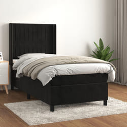 Giroletto a Molle con Materasso Nero 100x200 cm in Vellutocod mxl 74748