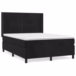 Giroletto a Molle con Materasso Nero 140x190 cm in Vellutocod mxl 122670 - Vista aggiuntiva 2