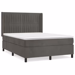 Giroletto a Molle con Materasso Grigio Scuro 140x200 cm Vellutocod mxl 98755 - Vista aggiuntiva 2