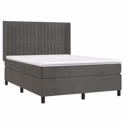Giroletto a Molle con Materasso Grigio Scuro 140x200 cm Vellutocod mxl 98755 - Vista aggiuntiva 3
