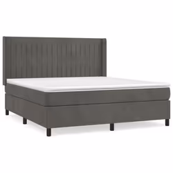 Giroletto a Molle con Materasso Grigio Scuro 160x200 cm Vellutocod mxl 74747 - Vista aggiuntiva 2