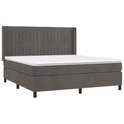 Giroletto a Molle con Materasso Grigio Scuro 160x200 cm Vellutocod mxl 74747 - Vista aggiuntiva 3