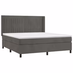 Giroletto a Molle con Materasso Grigio Scuro 180x200 cm Vellutocod mxl 98753 - Vista aggiuntiva 3