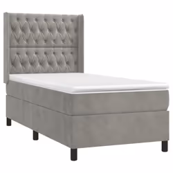 Giroletto a Molle con Materasso Grigio Chiaro 90x200 cm Vellutocod mxl 98752 - Vista aggiuntiva 3
