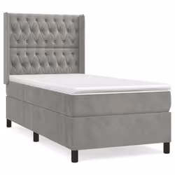 Giroletto a Molle con Materasso Grigio Chiaro 100x200cm Vellutocod mxl 74757 - Vista aggiuntiva 2