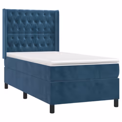 Giroletto a Molle con Materasso Blu Scuro 100x200 cm in Vellutocod mxl 122681 - Vista aggiuntiva 3