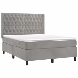 Giroletto a Molle con Materasso Grigio Chiaro 140x200cm Vellutocod mxl 98765 - Vista aggiuntiva 3