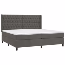 vidaXL Giroletto a Molle con Materasso Grigio Scuro 200x200 cm Velluto - Vista aggiuntiva 3