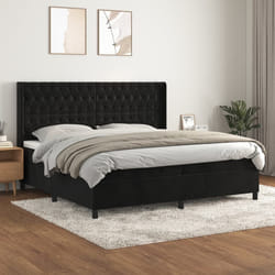 Giroletto a Molle con Materasso Nero 200x200 cm in Vellutocod mxl 74769