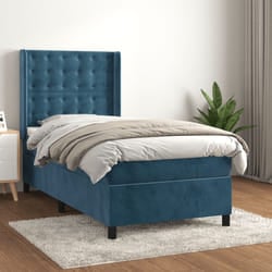 Giroletto a Molle con Materasso Blu Scuro 90x190 cm in Vellutocod mxl 74765