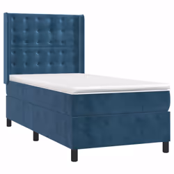 Giroletto a Molle con Materasso Blu Scuro 90x190 cm in Vellutocod mxl 74765 - Vista aggiuntiva 3