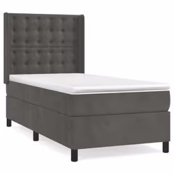 Giroletto a Molle con Materasso Grigio Scuro 90x200 cm Vellutocod mxl 122684 - Vista aggiuntiva 2