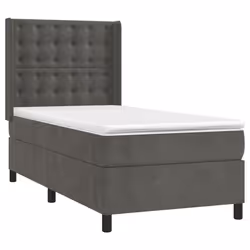 Giroletto a Molle con Materasso Grigio Scuro 90x200 cm Vellutocod mxl 122684 - Vista aggiuntiva 3