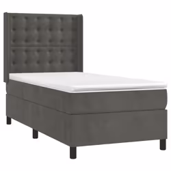 Giroletto a Molle con Materasso Grigio Scuro 100x200 cm Vellutocod mxl 74770 - Vista aggiuntiva 3