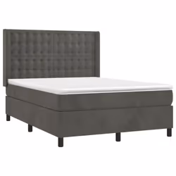 Giroletto a Molle con Materasso Grigio Scuro 140x190 cm Vellutocod mxl 122691 - Vista aggiuntiva 3
