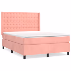 Giroletto a Molle con Materasso Rosa 140x200 cm in Vellutocod mxl 98773 - Vista aggiuntiva 2