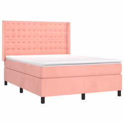 Giroletto a Molle con Materasso Rosa 140x200 cm in Vellutocod mxl 98773 - Vista aggiuntiva 3