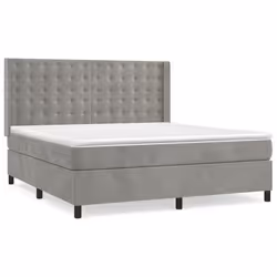 Giroletto a Molle con Materasso Grigio Chiaro 160x200cm Vellutocod mxl 74774 - Vista aggiuntiva 2