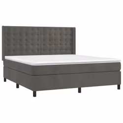 Giroletto a Molle con Materasso Grigio Scuro 160x200 cm Vellutocod mxl 122694 - Vista aggiuntiva 3