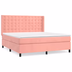Giroletto a Molle con Materasso Rosa 160x200 cm in Vellutocod mxl 98769 - Vista aggiuntiva 2