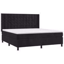 Giroletto a Molle con Materasso Nero 180x200 cm in Vellutocod mxl 122693 - Vista aggiuntiva 3