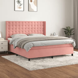 Giroletto a Molle con Materasso Rosa 180x200 cm in Vellutocod mxl 74772
