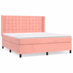 Giroletto a Molle con Materasso Rosa 180x200 cm in Vellutocod mxl 74772 - Vista aggiuntiva 2