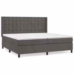 vidaXL Giroletto a Molle con Materasso Grigio Scuro 200x200 cm Velluto - Vista aggiuntiva 2