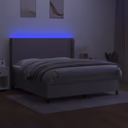 Letto a Molle Materasso e LED Grigio Chiaro 180x200 cm Tessutocod mxl 75315 - Vista aggiuntiva 3