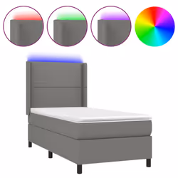 Letto a Molle Materasso e LED Grigio Scuro 90x190 cm in Tessutocod mxl 99299 - Vista aggiuntiva 2