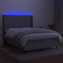 Letto a Molle Materasso e LED Grigio Chiaro 140x190 cm Tessutocod mxl 99303 - Vista aggiuntiva 3