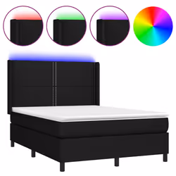 Letto a Molle con Materasso e LED Nero 140x190 cm in Tessutocod mxl 123241 - Vista aggiuntiva 2