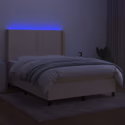 Letto a Molle con Materasso e LED Crema 140x190 cm in Tessutocod mxl 99304 - Vista aggiuntiva 3