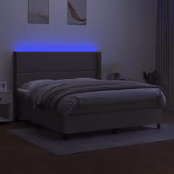 Letto a Molle con Materasso e LED Tortora 180x200 cm in Tessutocod mxl 99308