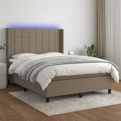 Letto a Molle con Materasso e LED Tortora 140x190 cm in Tessutocod mxl 75322