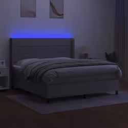 Letto a Molle Materasso e LED Grigio Chiaro 180x200 cm Tessutocod mxl 99316 - Vista aggiuntiva 3