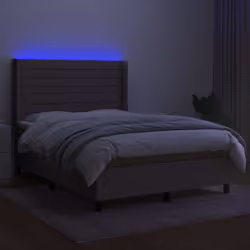 Letto a Molle con Materasso e LED Tortora 140x190 cm in Tessutocod mxl 75333 - Vista aggiuntiva 3
