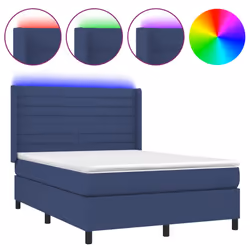 Letto a Molle con Materasso e LED Blu 140x190 cm in Tessutocod mxl 123257 - Vista aggiuntiva 2